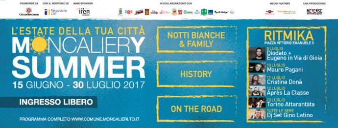 Moncaliery Summer + Ritmika 2017 - a Moncalieri dal 15 giugno al 30 luglio